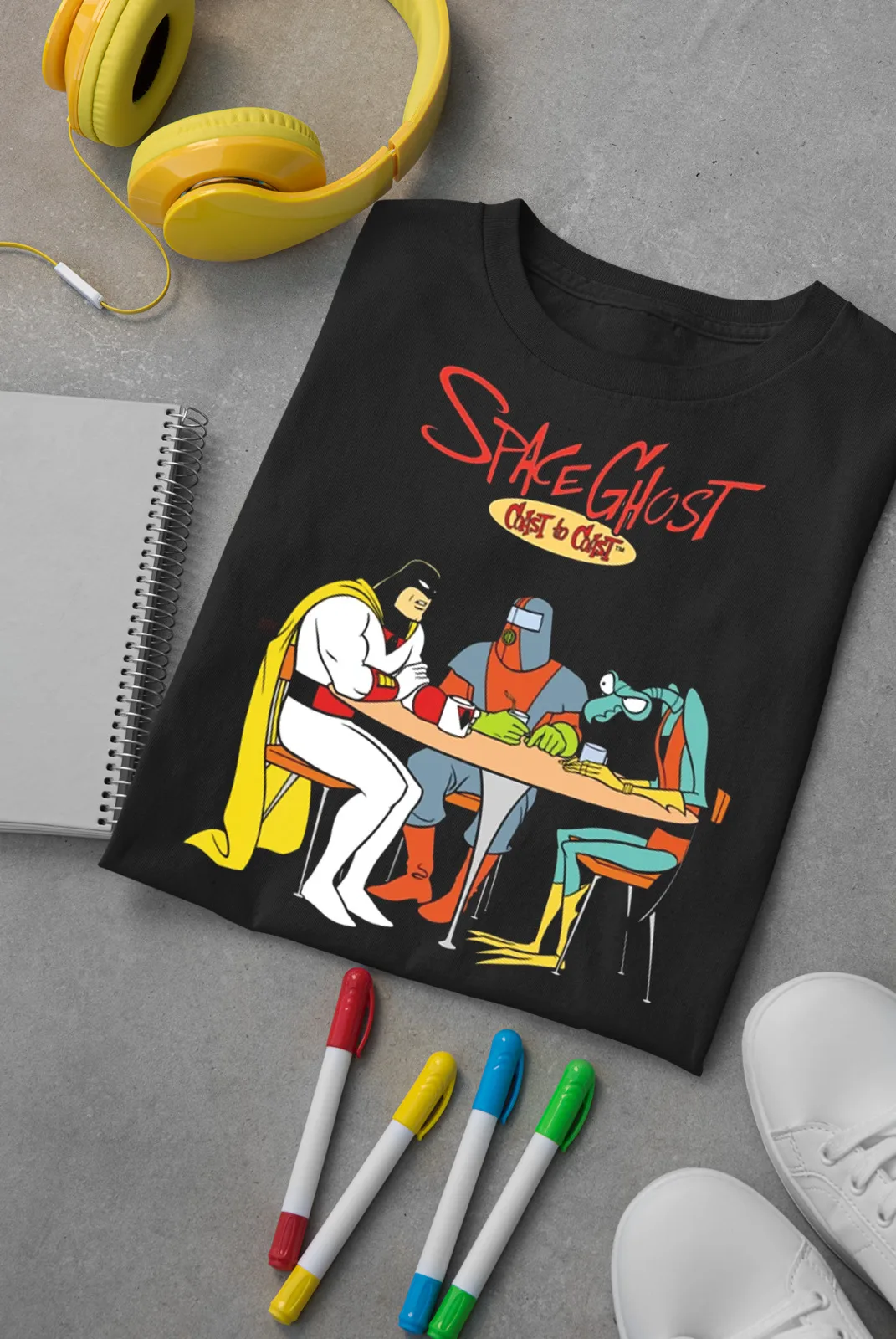 Популярная новинка черная футболка с изображением Призрачного побережья в