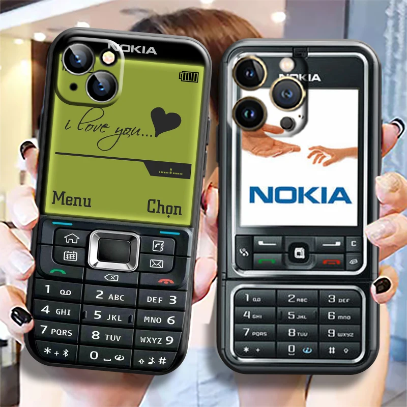

Vintage Nokia Tape For Apple iPhone 13 12 11 Pro Max 13 12 Mini X XR XS Max 5 6 7 8 Plus Phone Case Liquid silicone Funda Coque