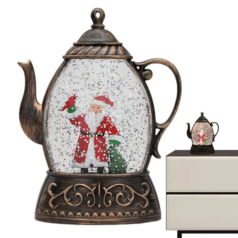 

Kettle Shape Christmas Lantern Lanterns Built-In Light-Up Design Snow Globes Snowman Christmas Decorations Christmas Gift