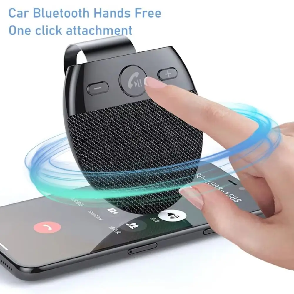 Фото Bluetooth-гарнитура 5.0 с функцией громкой связи, высококачественным звуком, беспроводным многоточечным подключением, кнопочным управлением и шумоподавлением для автомобиля №2