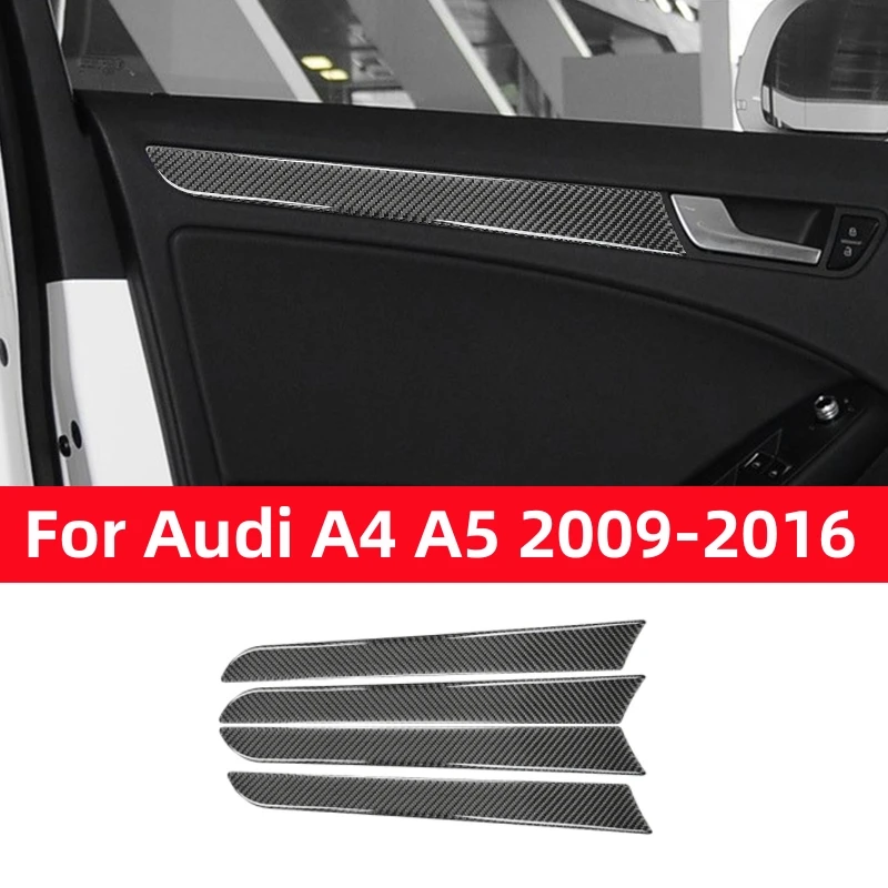 

Для Audi A4L A4 B8 2009-2016 Q5 2009-2017 A5 2008-2017 аксессуары из углеродного волокна интерьерная Дверная панель автомобиля декоративная полоса отделка накле...