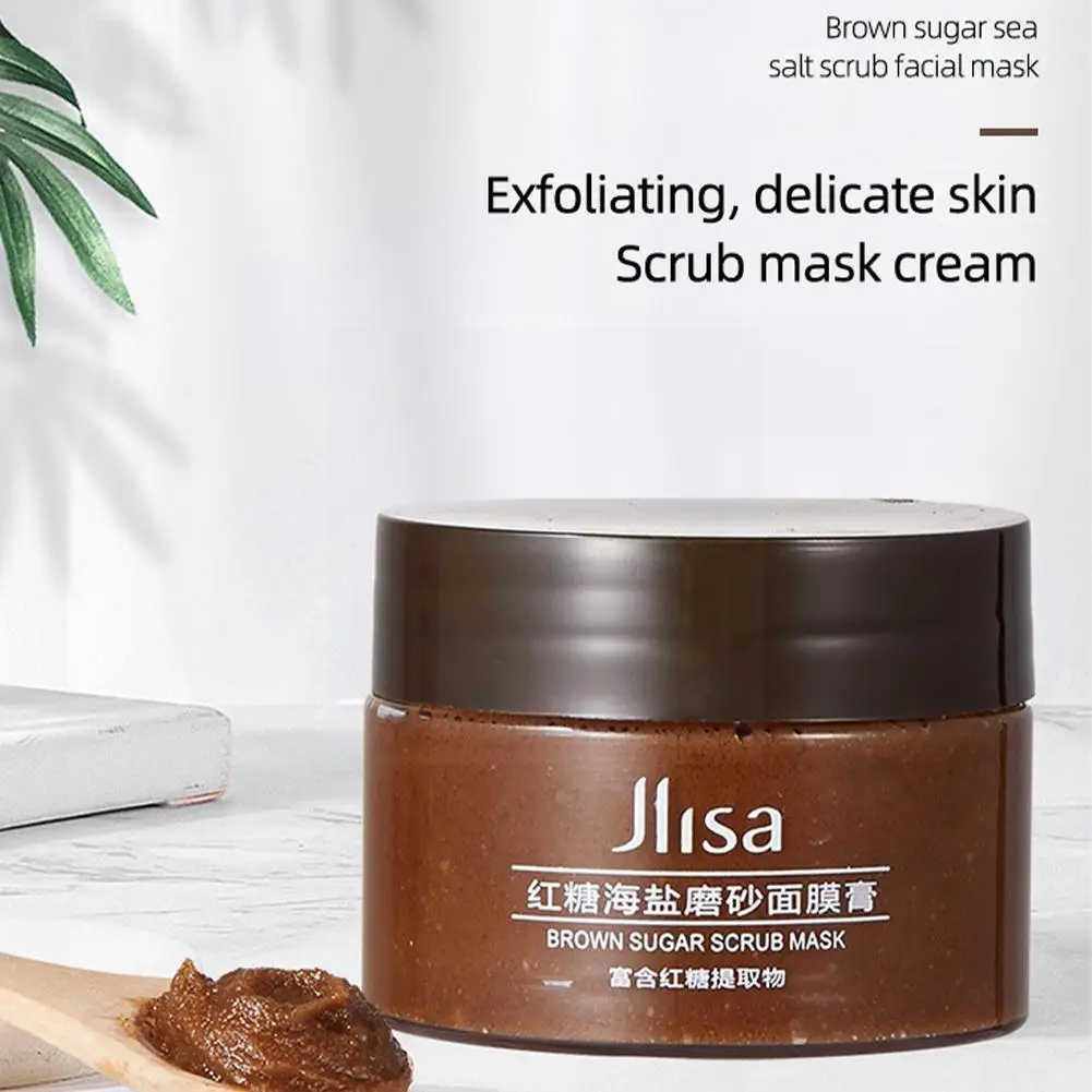 

65g Face Scrub Mask Cream Exfoliating Brown Sugar Sea Mild Salt Tone Cleaning Moisturizing Cleansing Skin Scrub Deep Bright N2B1