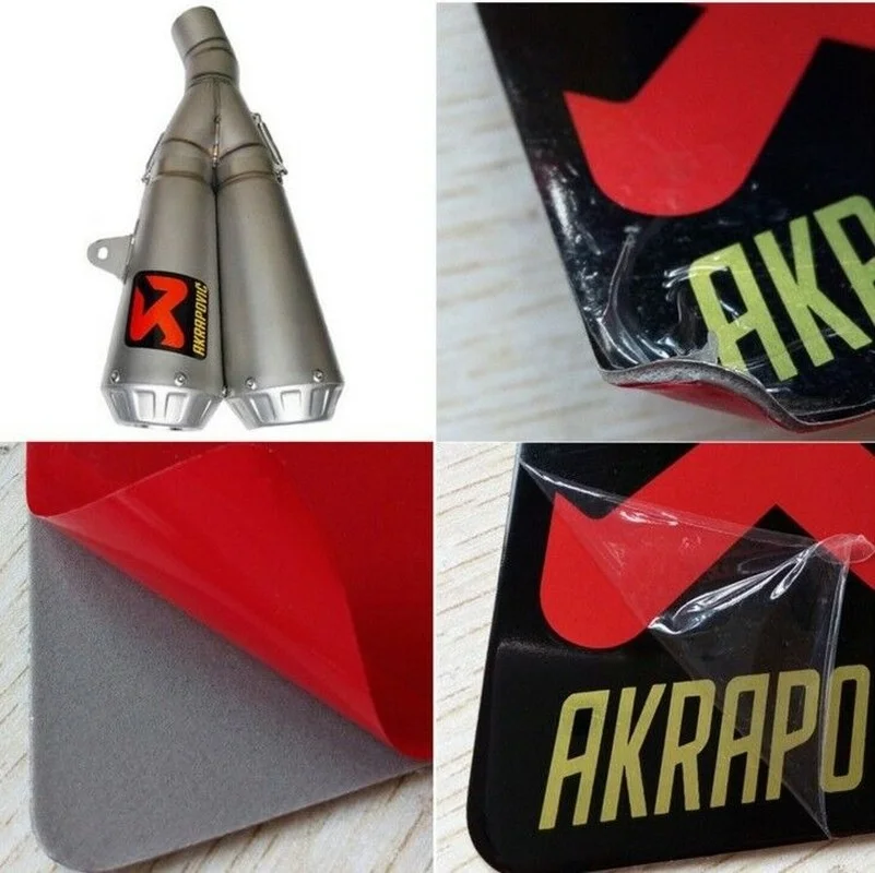 Мотоциклетная оригинальная термостойкая выхлопная наклейка AKRAPOVIC 140x39 |