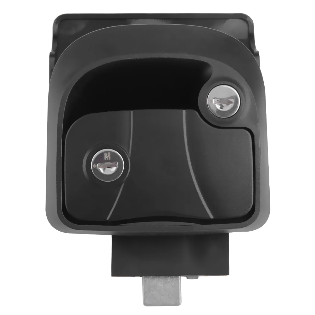

RV Travel Trailer Entry Mechanical Door Lock Motorhome Door Latch Handle With Keys For Camper Accessories with 2 Keys Black