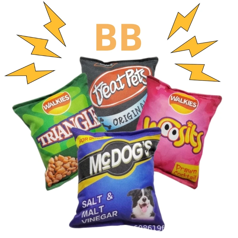 

Bite-resistant Crisps Dog Toys Funny Durable Chew Molar Doll for Puppy Squeaky Sound Chew Interactive Bauble for Dog Clean Teeth