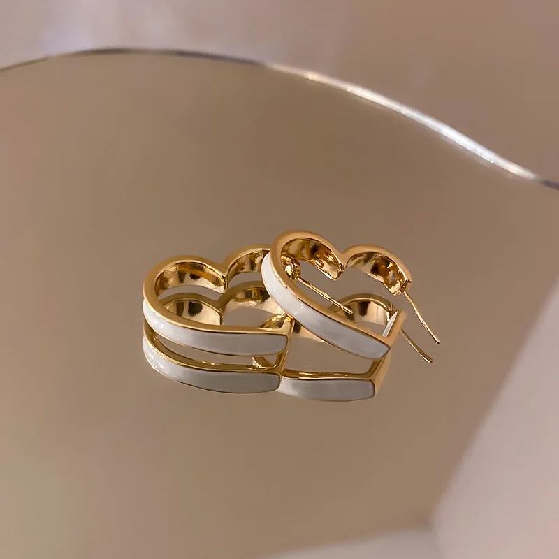 

Vintage Hoop Earrings Korean Geometry Love Earrings For Women Drop Earrings 2022 Trend Fashion Elegant Jewelry