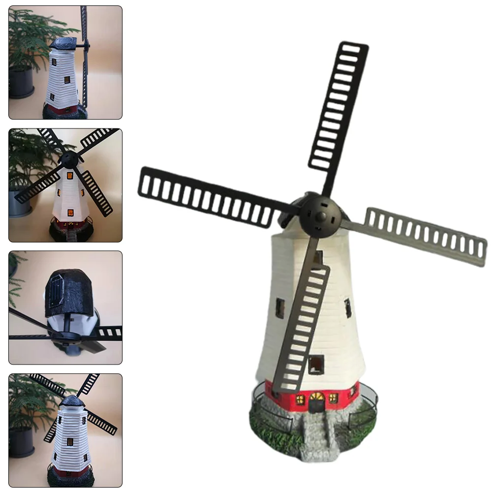 

1pc Solar Power Windmill Shape Lamp Yard Lamp Outdoor Light for Decor (White)