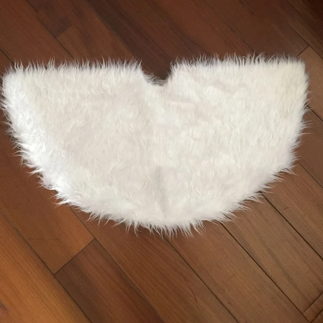 

78-122cm Long Snow Plush White Christmas Tree Skirt Base Floor Mat Cover New Year Christmas Tree Decorations Ornament