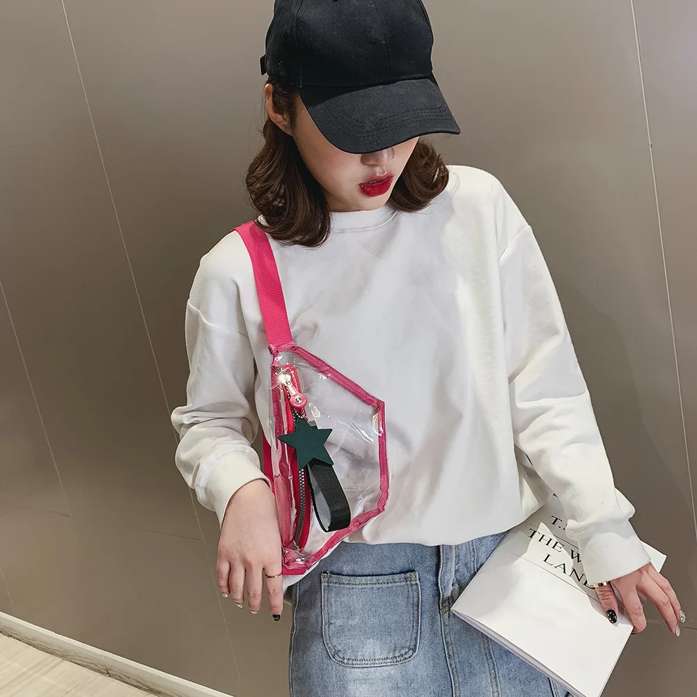 

Women Waist Bags Fashion PVC Transparent Fanny Packs Shoulder Messenger Casual Adjustable Belt Shoulder Bags