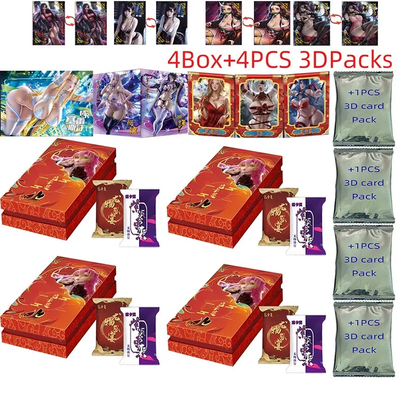 

Wholesales 4Box Goddess Story Cards Beauty Feast Anime Girl Swimsuit Child Kids Game Cards Table Toys For Family Birthday Gift