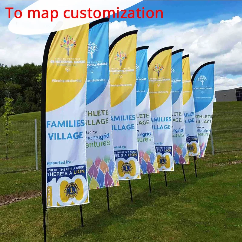 1PCS Graphic Custom Beach Feather Flag Promotion Opening Celebration Outdoor Party Sport Advertising Decoration