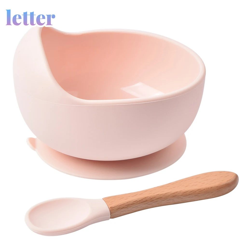 

Baby Silicone Bowl FeedingTableware Spoon Waterproof Suction Bowl Children's Tableware Silicone Plate Set Dishes Kitchenware