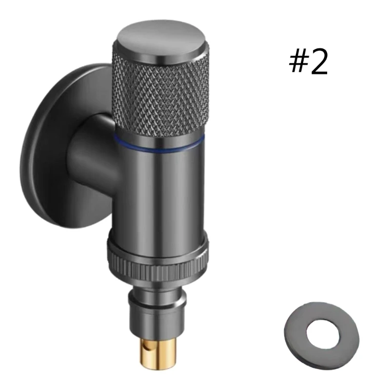 

Modern Striped Brass Water Valves Shut-Off Valves Durable for Home Improvement
