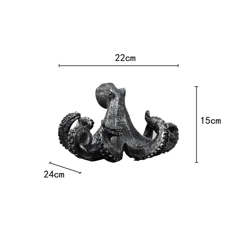 Полимерная искусственная скульптура животного ручной работы золотой осьминог