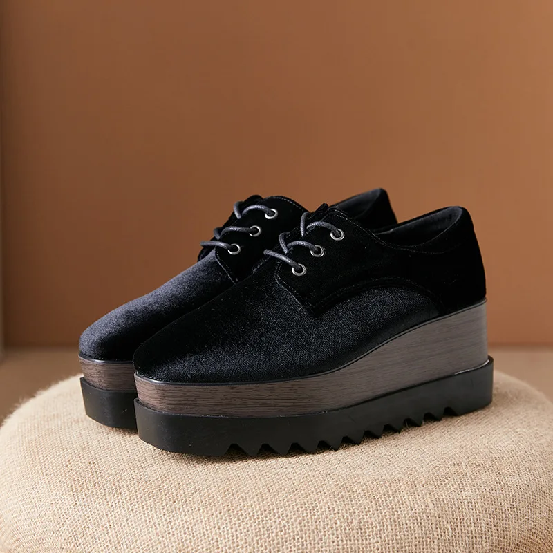 

Повседневная женская обувь, модная элегантная обувь с квадратным носком в британском стиле, осенняя женская обувь на платформе, новинка 2022, Осенние криперы в стиле преппи