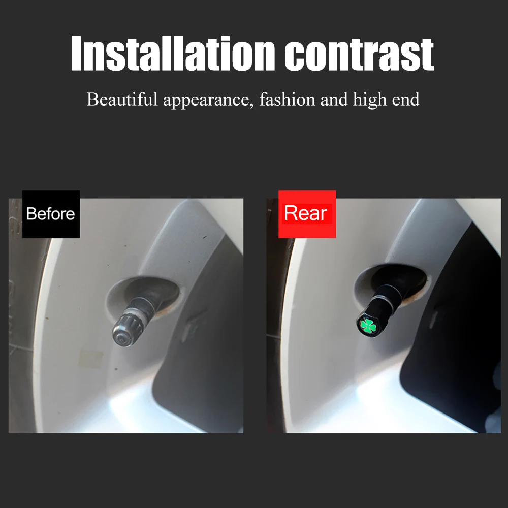 Универсальные колпачки клапанов шин AUTCOAT 4 шт./компл. четырехлистный клевер для