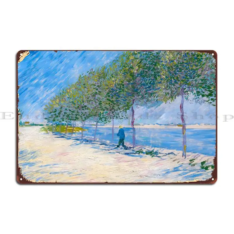 

Металлический плакат Ван Гога по Сене, дизайн пещеры, железная Клубная бара, жестяной плакат