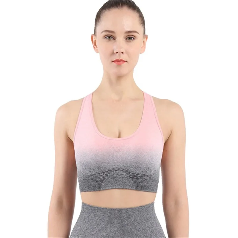 

Healthy Gradient Sports Bra For Women Gym Women's Synthetic Athletic Wear Seamless Sportswear Vest Female Workout Yoga Crop Top