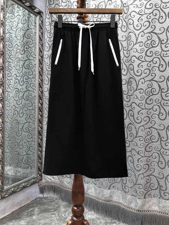 

2022 new women fashion sexy drawstring straps slim simple long skirt casual skirt 517