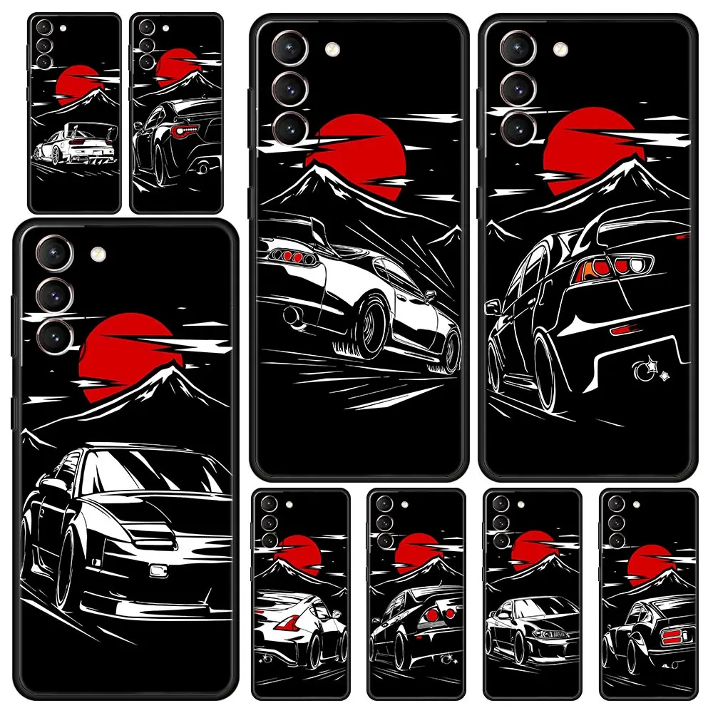 Japan JDM Sports Cars Male Men Phone Case For Samsung Galaxy S22 5G S20 Ultra S21 FE S10 S9 Plus S10E S8 Note 10 Lite 20 Cover