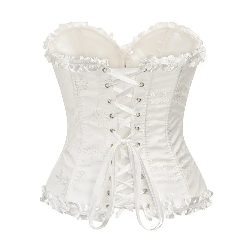 Сексуальные корсеты парчовое нижнее белье с цветочным принтом корсет и бюстье