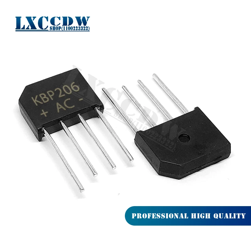 

10PCS KBP206 DIP-4 KBP206G DIP DIP4 Bridge Rectifier 2A 600V new and original IC
