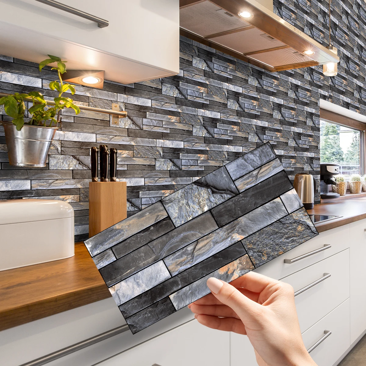 12 шт. водонепроницаемые наклейки для кухни с эффектом 3D