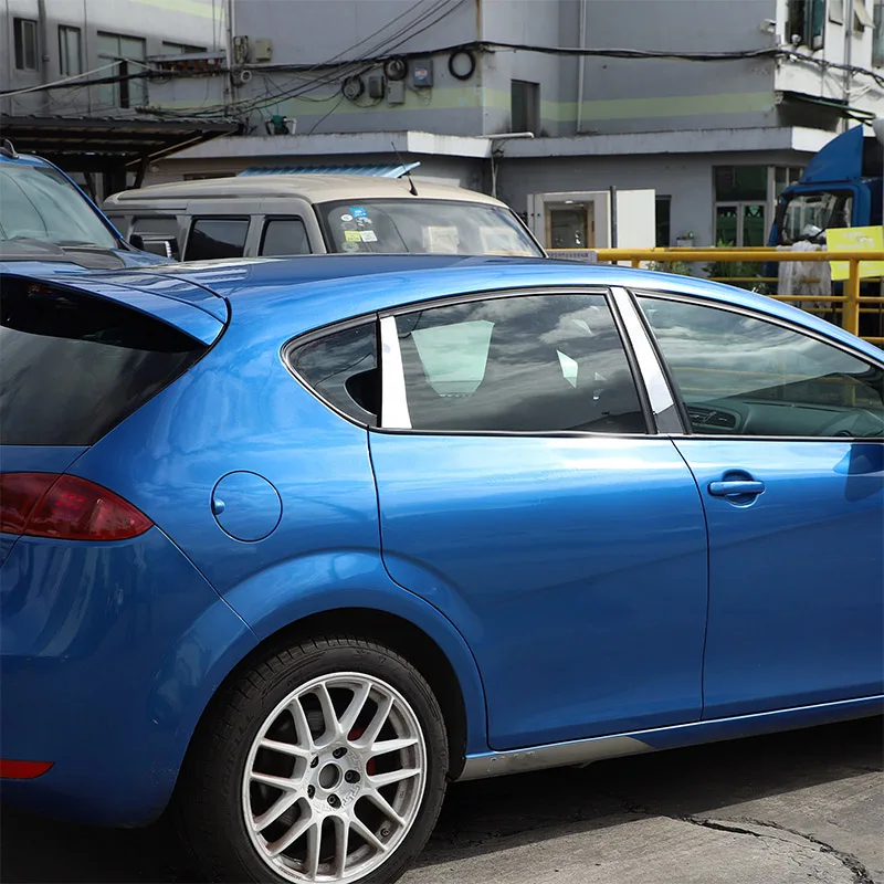 Для Seat Leon 2008-2012 серебряный столб из нержавеющей стали центральная дверь