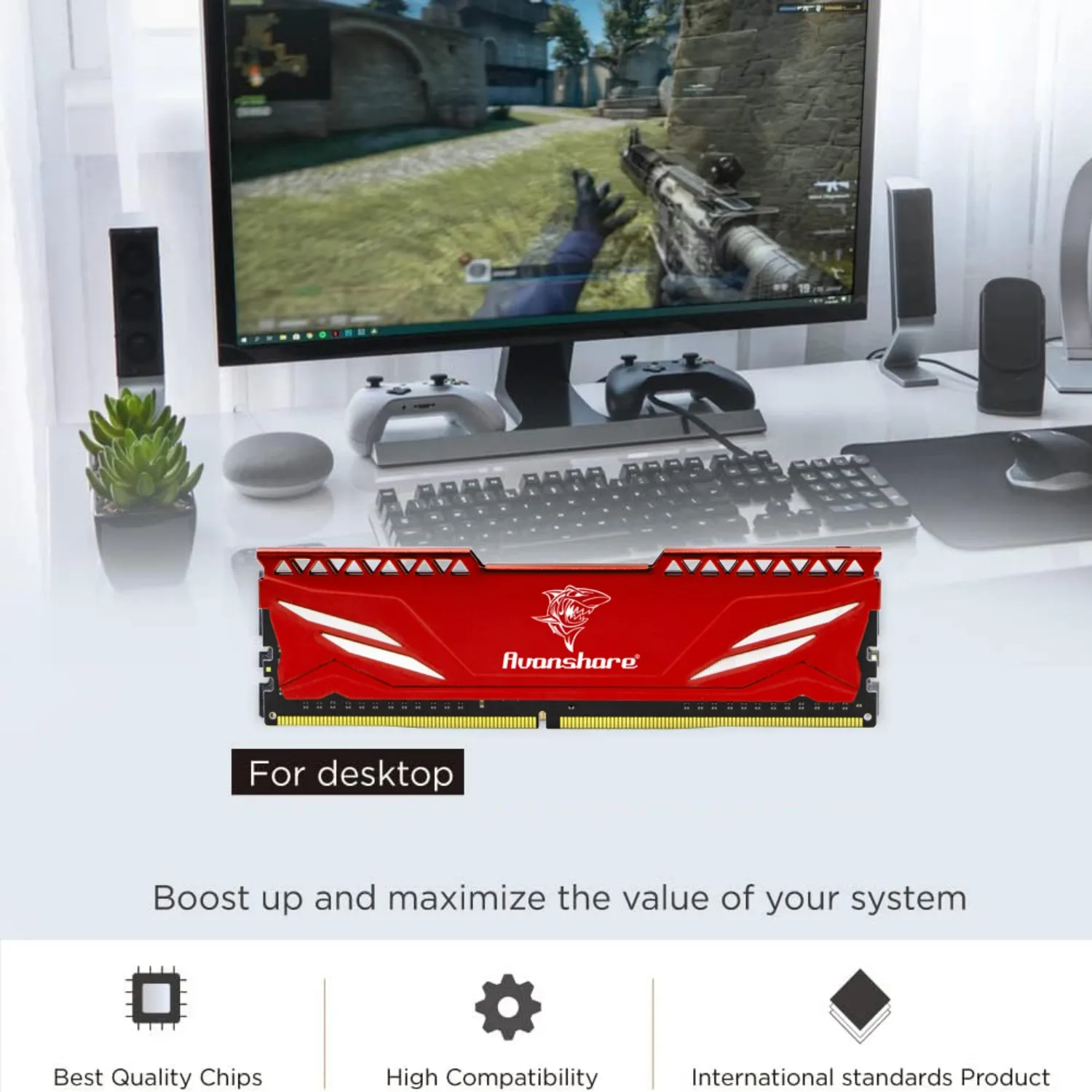 ОЗУ Avanshare DDR4 4 ГБ 8 16 32 2400 МГц 2666 3200 Память Dimm для настольного компьютера высокая