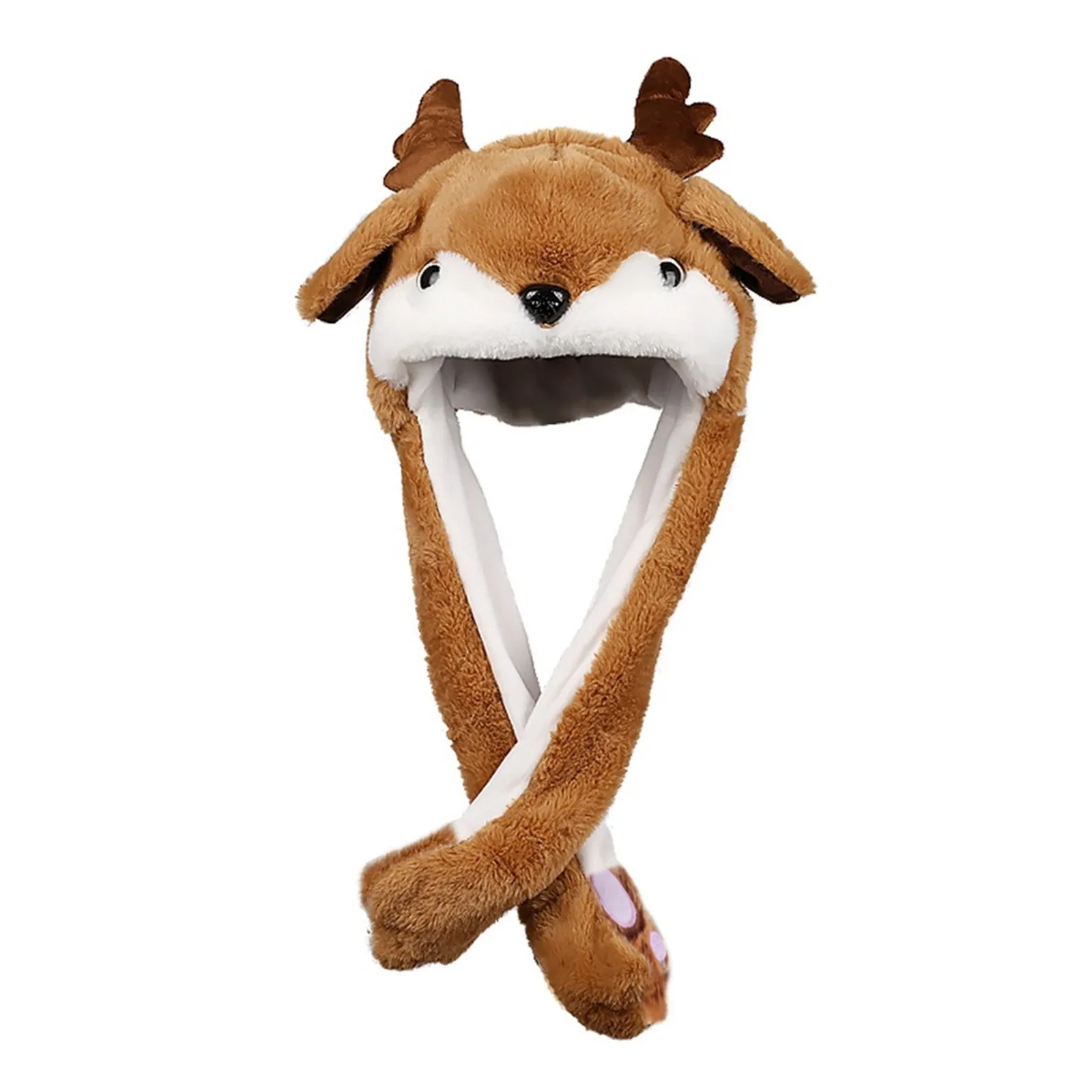 

First Steps Games Hat Luminous Reindeers Ear Hat Plush Hat For Kids Moving Jumping Novelty funny toy