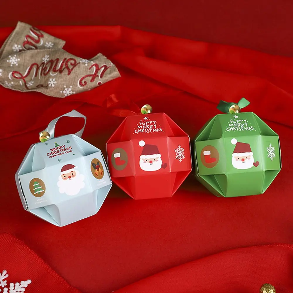 

10pcs Kerst Noel New year Kids Treats Home Decoration Navidad Gift Bag Christmas Paper Boxes Candy Contain Candy Box