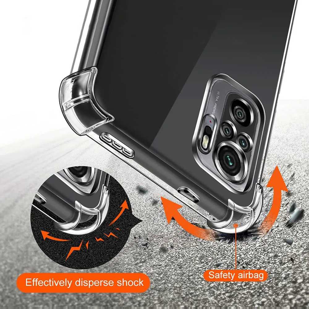 Противоударный силиконовый чехол для Xiaomi Redmi Note 10 11 12 Pro Max 10s 11s 12s 4G