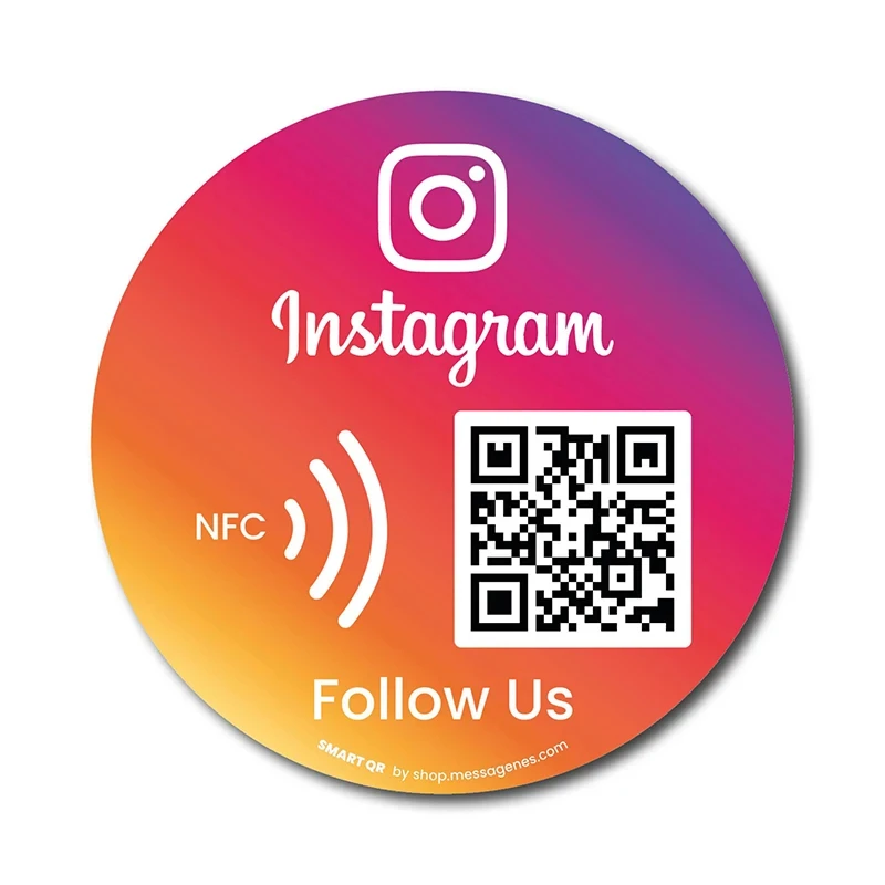 Пользовательский QR кодовый знак NFC Tap Follow US on Instagram plate акриловый для социальных