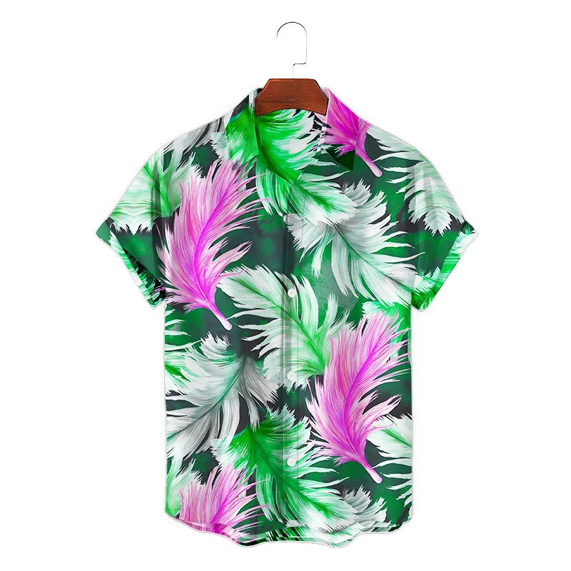 

Гавайские рубашки для мужчин, летние пляжные повседневные рубашки с цветочным принтом и коротким рукавом, топы, праздничные рубашки, Универ...