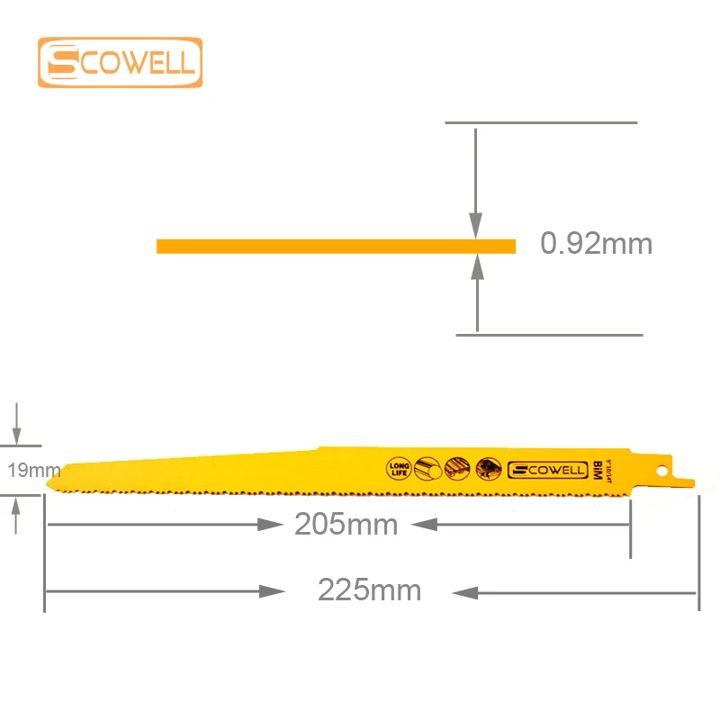 9 &quotдюймовый 10/14 точек на дюйм с переменными зубьями биметаллический сабельный