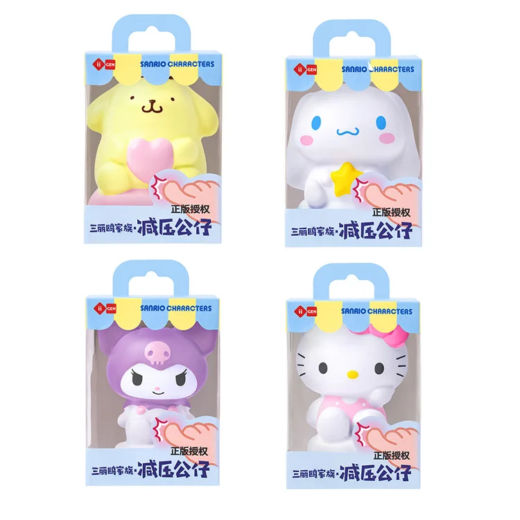 

Sanrios Kuromi Cinnamoroll Hellokittys Pompom Purins Cute Cartoon Anime Kawaii Soft Decompression Toys Doll Christmas Gift