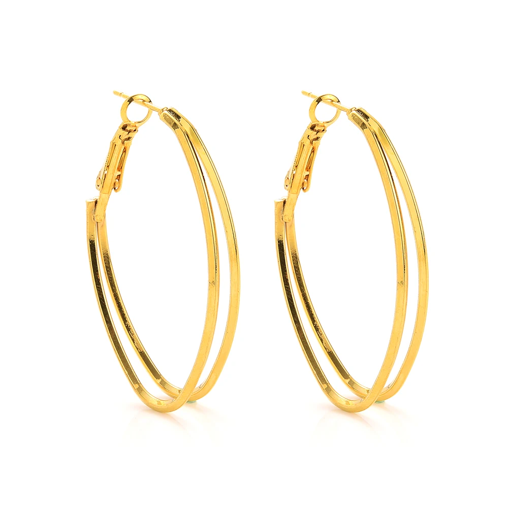 

18K Gold Filled Oval Hoop Earrings Big Round Earrings Party Jewelry