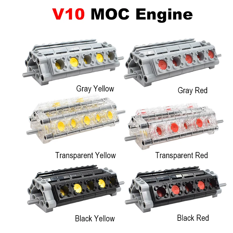 Модель цилиндра двигателя MOC V10 креативный набор технических деталей для