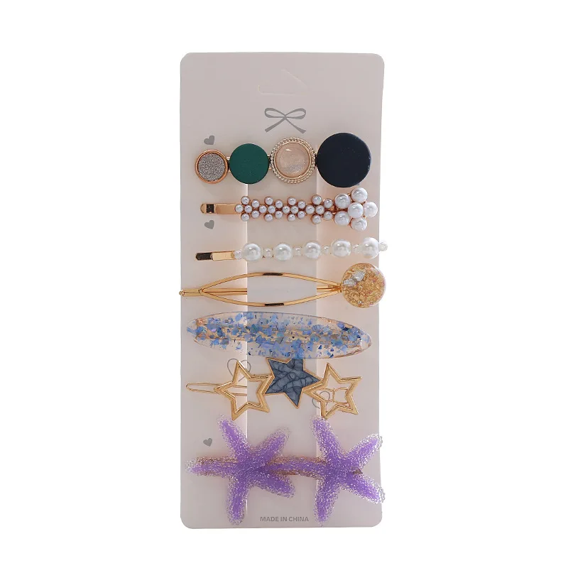 Женская заколка-пряжка с жемчужинами и кристаллами