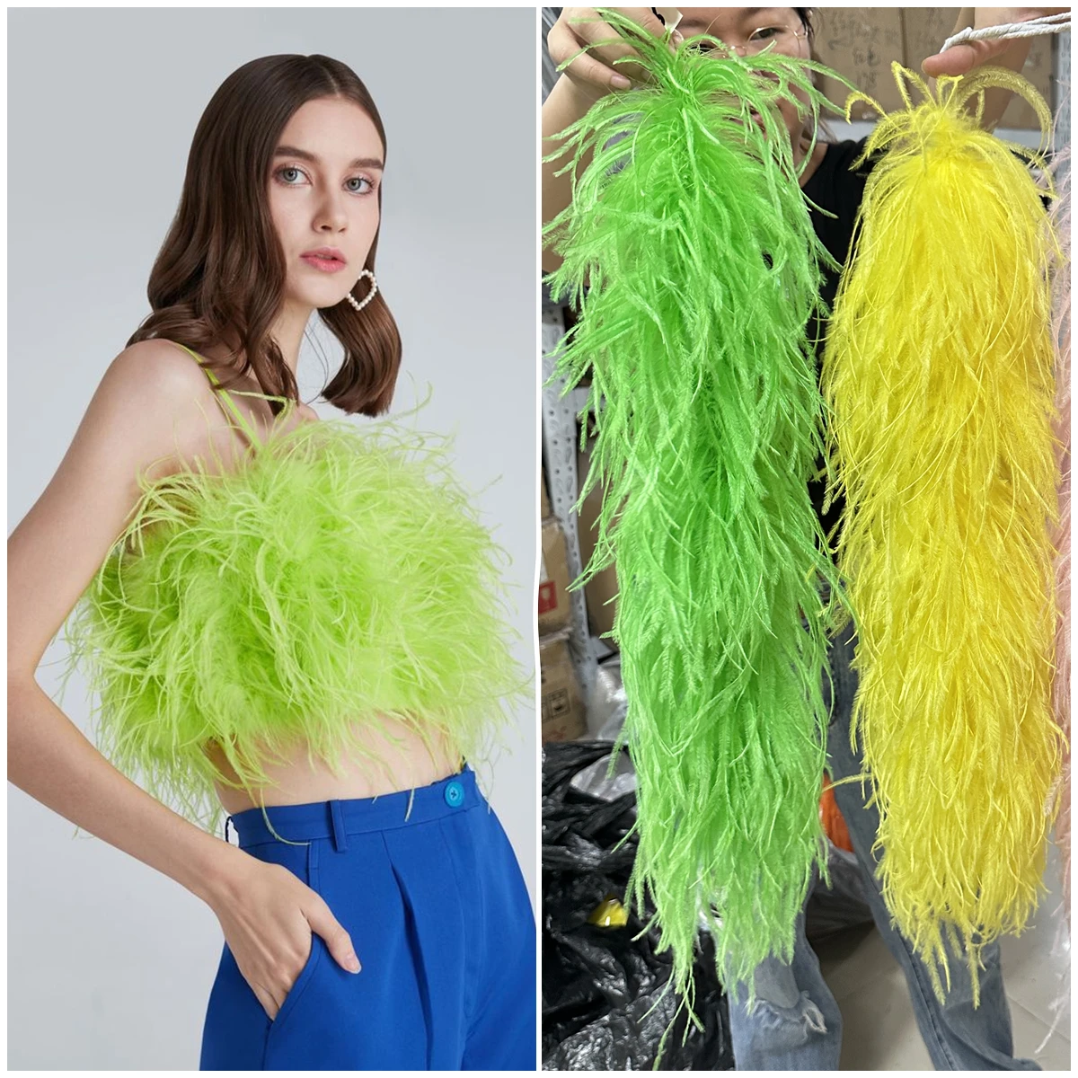 

50CM Ostrich Feathers Boa 6 8 10 12 20PLY Feather Boa Thick Costume Feather Dress Top Carnival Shawl Scarf Decor Plumas Trim