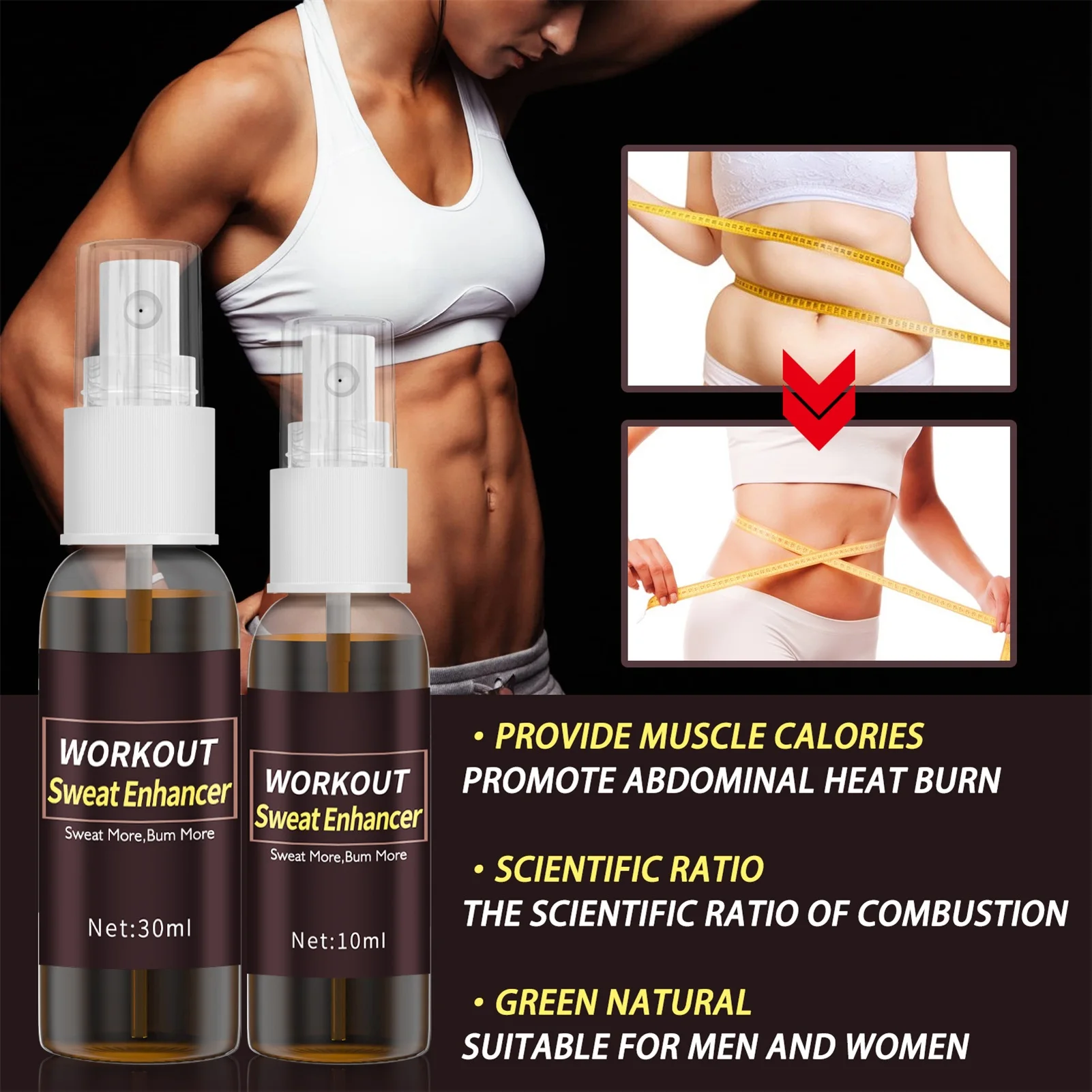 

Workout Enhancer Spray Powerful Abdominal Muscle Cream Fat Burning Enhancer Firming Strong Muscle Stimulate Muscles Fitness