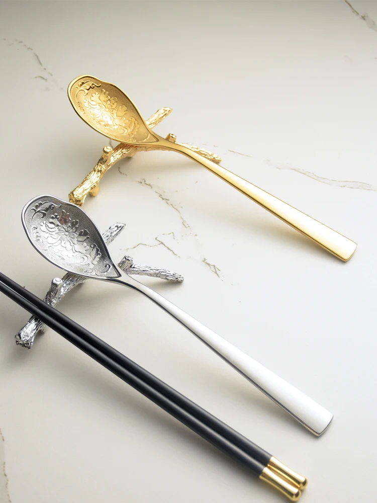 Рельефная ложка для супа из нержавеющей стали