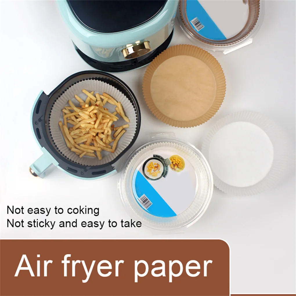 

50Pcs Air Fryer Disposable Parchment Paper Liner Oil-proof Paper Tray Non-Stick Baking Mat Air Fryer Accessories SquareRound