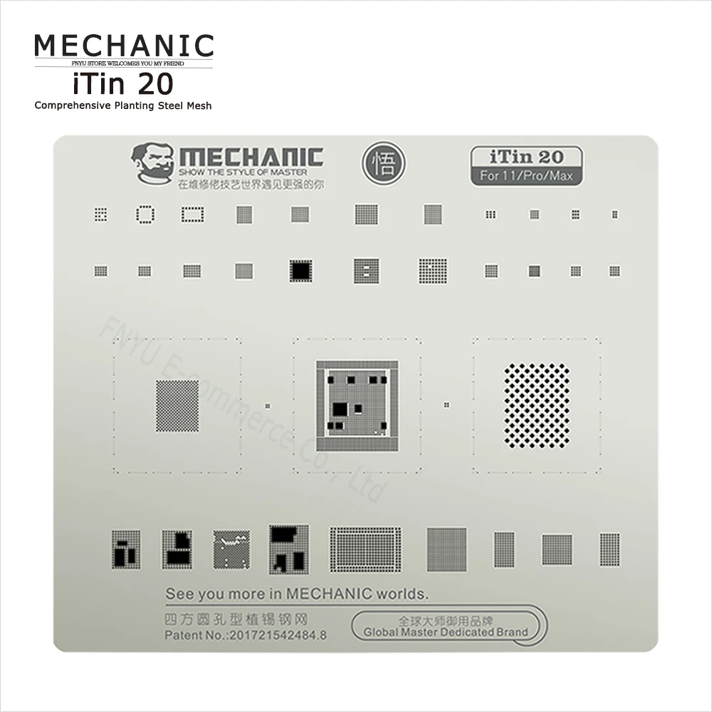 

Planting Steel Mesh MECHANIC iTin 20 Comprehensive Steel Stencils Ultra Thin Design BGA Reballing Stencil For 11 Pro Max