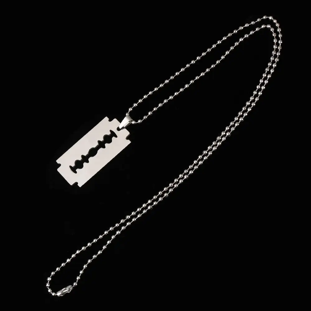 Унисекс из нержавеющей стали кулон в форме лезвия бритвы ожерелье Dogtag абсолютно