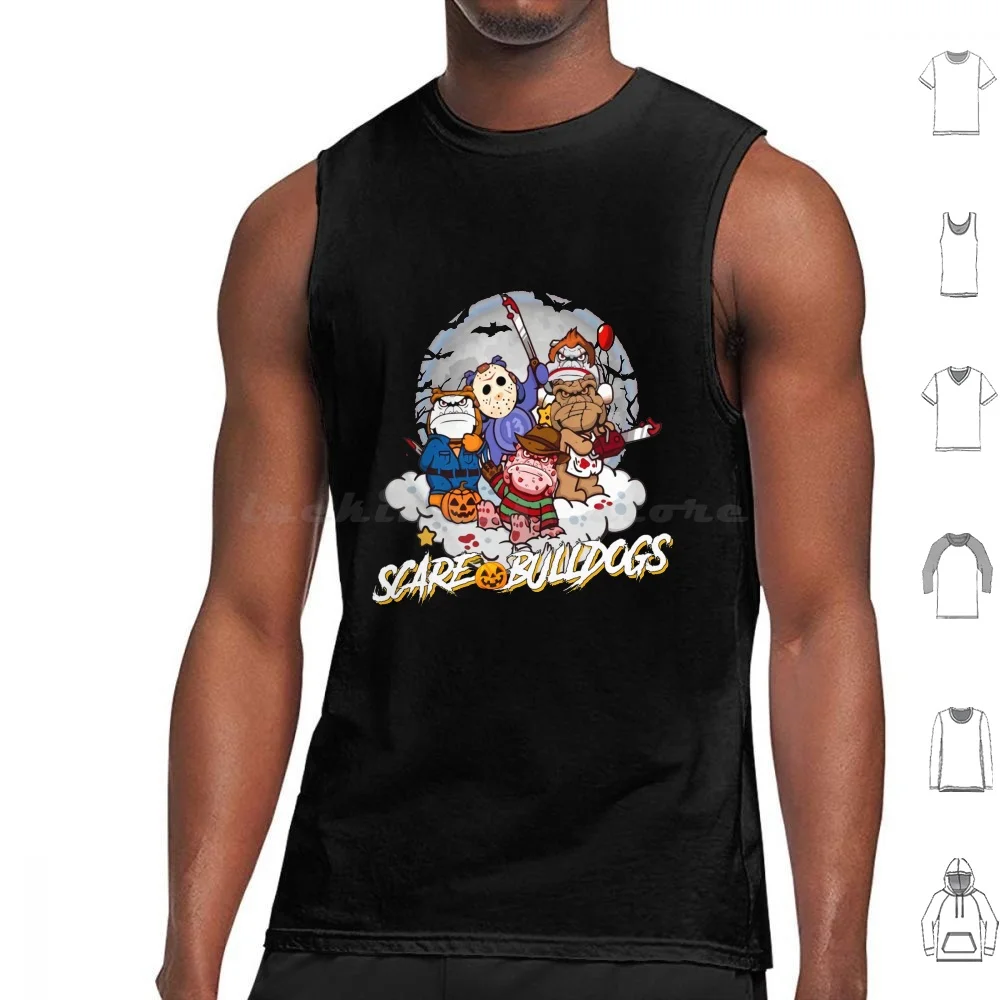 

Майки для Хэллоуина, хлопок, принт с рисунком бульдога, отряда бульдогов, отряд бульдогов, отряд ужасов для Хэллоуина