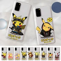 bandai anime pikachu phone case for samsung s20 s30 s21 ultra s7edge s7 s8 s9 s10 s20 s30 plus s10e s20fe transparent cover