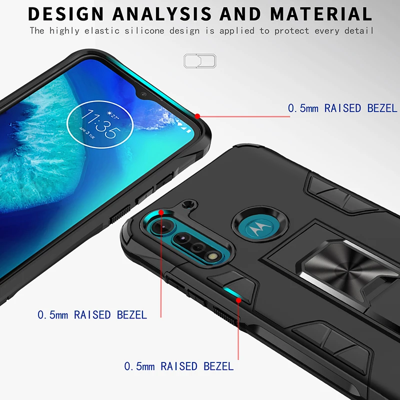 shockproof protection case for motorola g7 g8 g power lite e6 for moto one fusion hyper g stylus fast 5g plus phone ring cover free global shipping