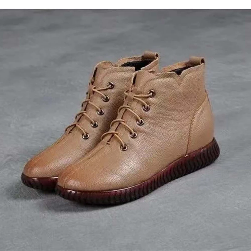 

Новинка Зима 2022, теплые ботинки из хлопка, женские ботинки для женщин среднего возраста с нескользящей подошвой и бархатной хлопковой подкл...