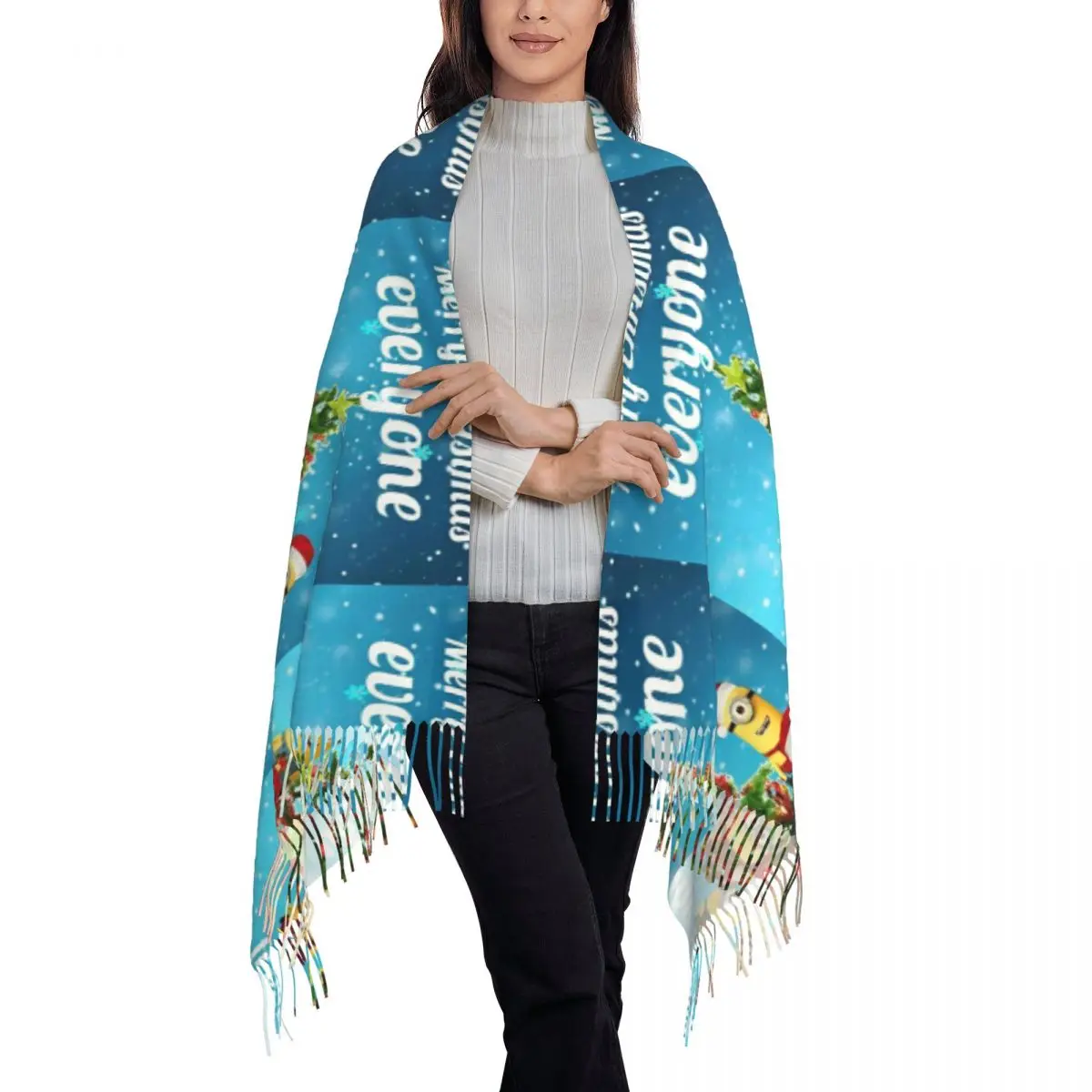 Уличный шарф зимний MINISO Sanrio Minions рождественская шаль бандана на заказ женские